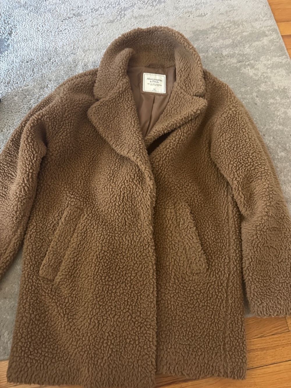 Abercrombie & Fitch Cozy Brown Teddy Wrap Coat